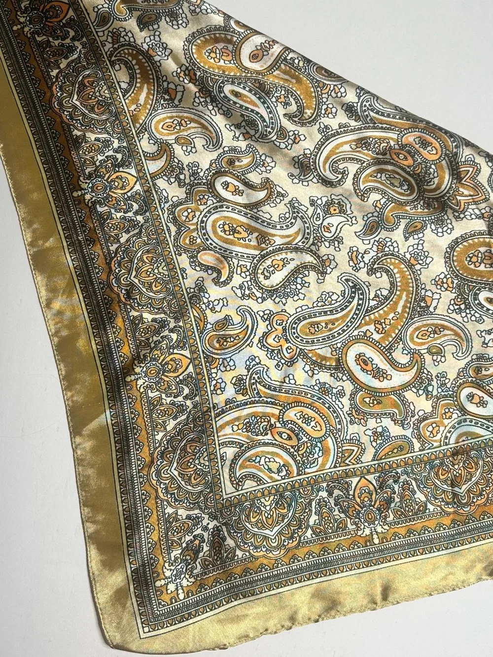 Pasiley pattern silk feel satin square scarf head wrap bandana